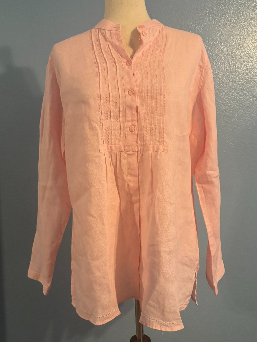 Pink Shirt - Pink Long Sleeves - Pink Button Down - Size Large - L.L. Bean
